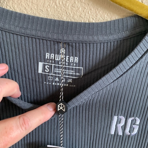 Men’s RAW GEAR Black Ribbed Short Sleeve T-Shirt with Cuffs Small - Picture 4 of 5